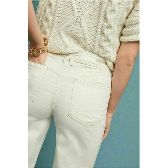 Pilcro and the Letterpress by Anthropologie White cotton flat front pants - Picture 3 of 11